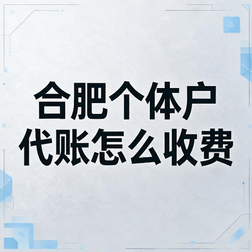 合肥个体户代账怎么收费